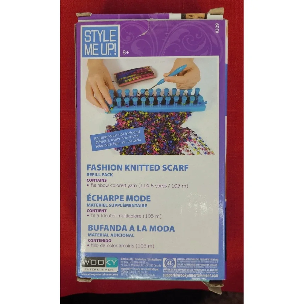 Style Me‎ Up Knitting Loom Rainbow Scarf Refill Crafting 100 Yards Yarn New Open